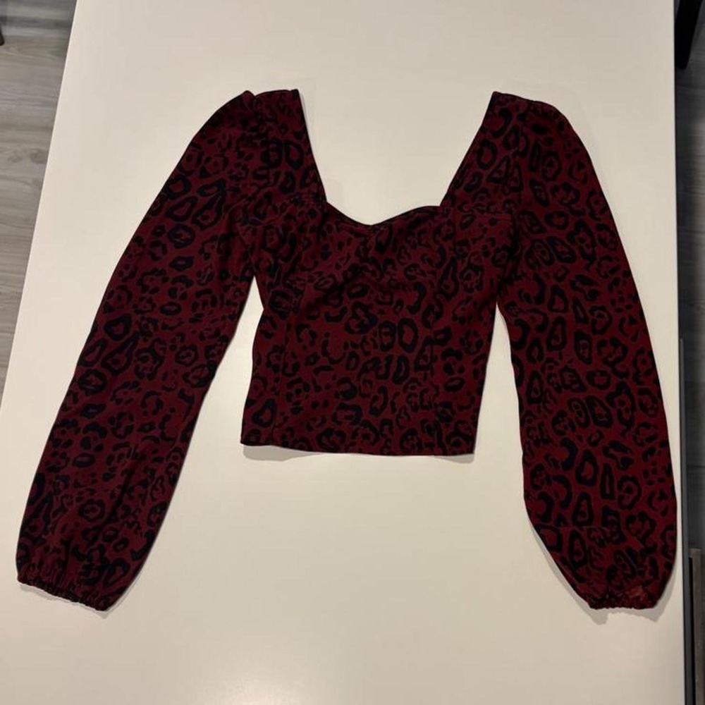 Burgandy Cheetah Crop Top